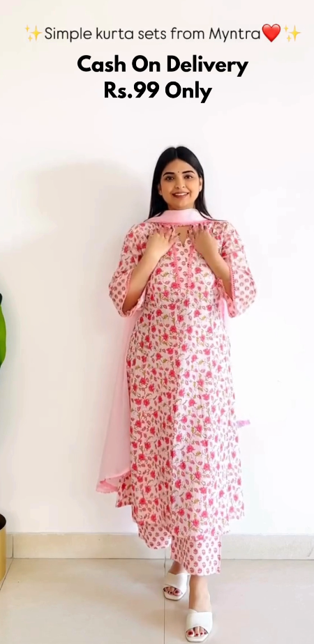 Charming Pink Floral Kurta Set – Soft, Feminine & Everyday Ready
