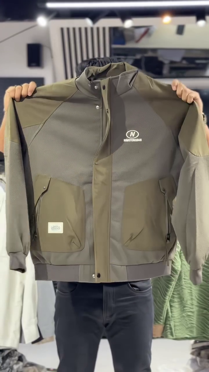 Cream High-Neck Utility Jacket – Modern Streetwear Essential