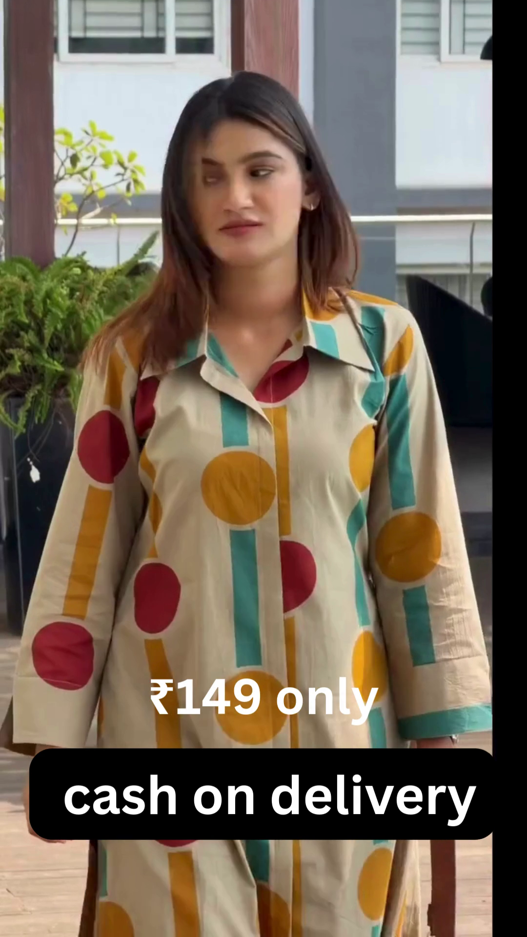 Trendy Geometric Printed Long Kurti – Stylish Everyday Ethnic Wear