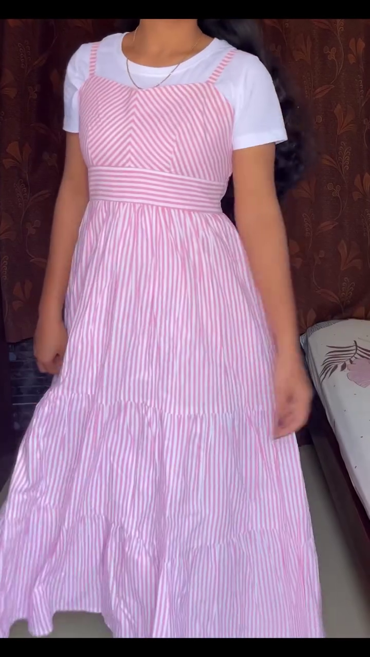 Adorable Pink Striped Casual Dress – Sweet & Comfortable Style