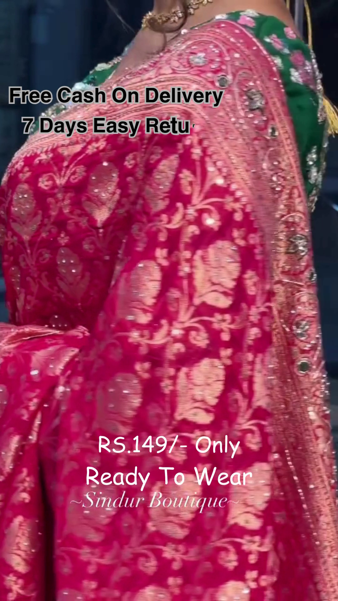 Luxurious Red Embroidered Saree – Traditional Elegance at Just Rs.149
