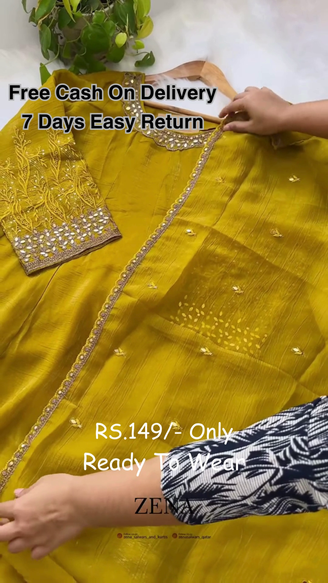 Elegant Mustard Embroidered Kurta Set – Traditional Beauty for Rs.149