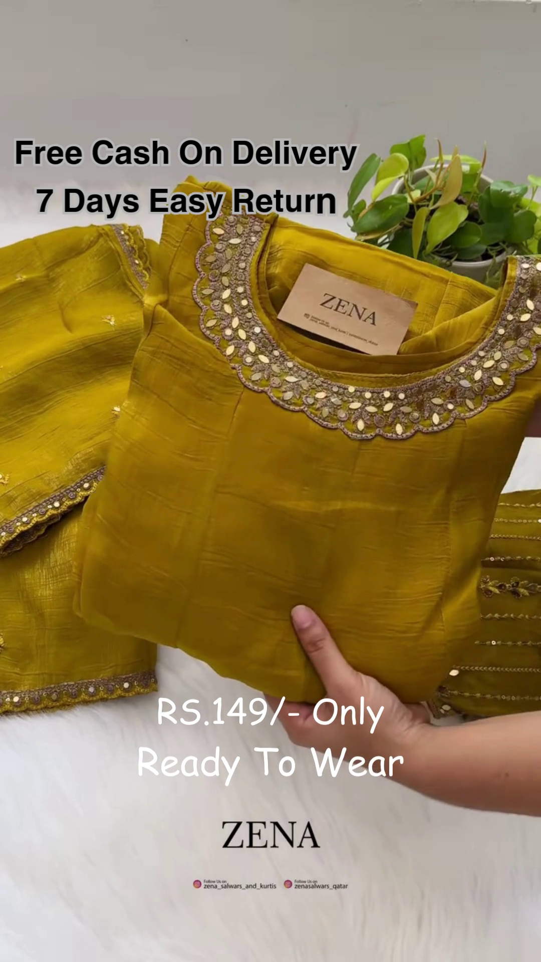 Elegant Mustard Embroidered Kurta Set – Traditional Beauty for Rs.149