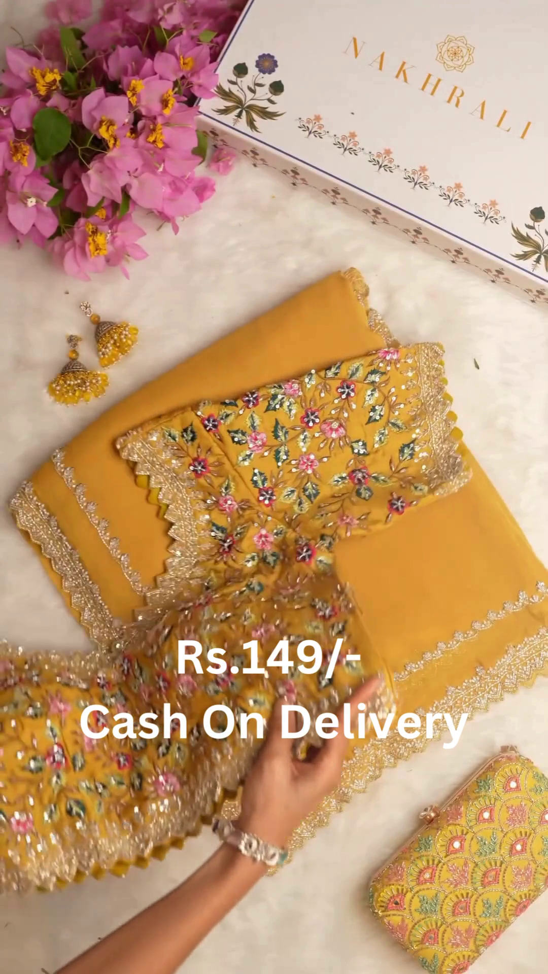 Beautiful Yellow Embroidered Ethnic Set – Festive Elegance for Rs.149