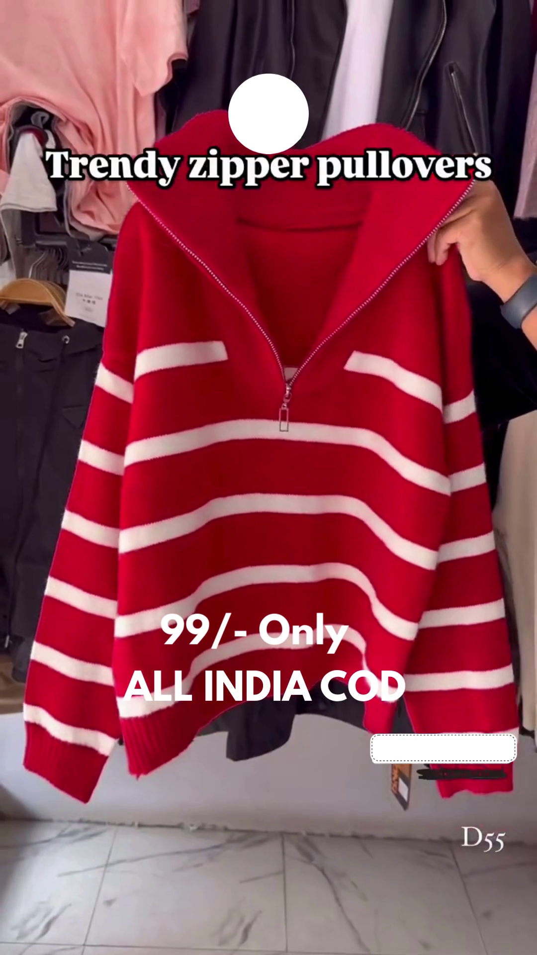 Trendy Pink Striped Zipper Pullover – Stylish, Cozy & Budget Friendly