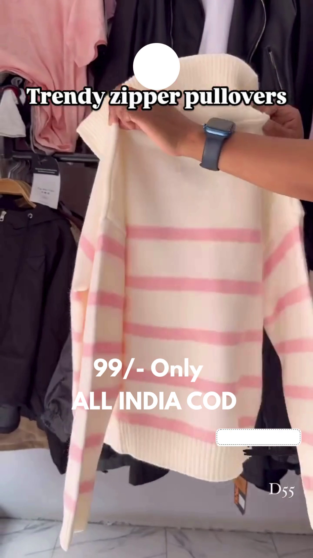 Trendy Pink Striped Zipper Pullover – Stylish, Cozy & Budget Friendly