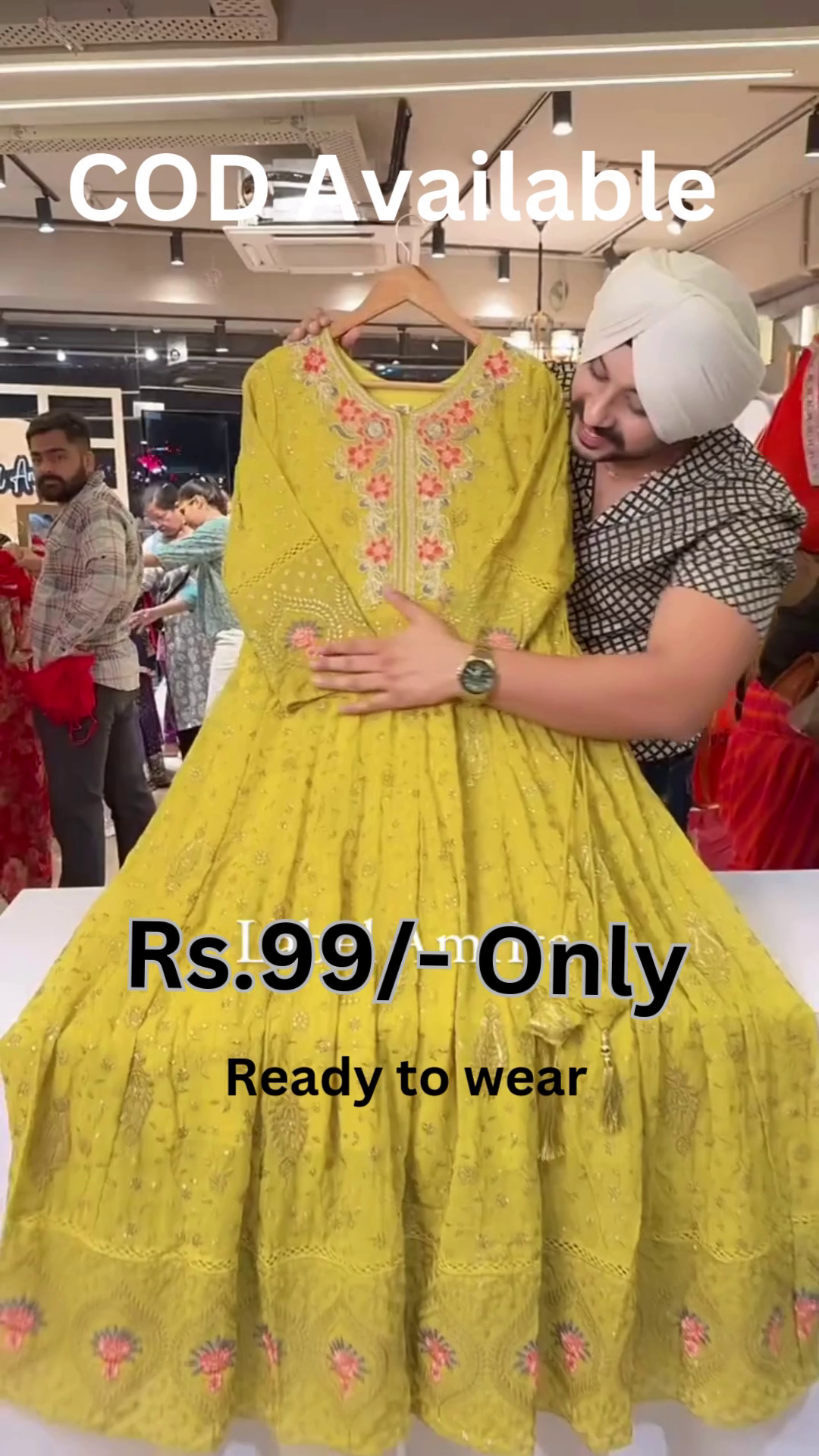 Beautiful Yellow Ready-to-Wear Embroidered Suit – Festive Style