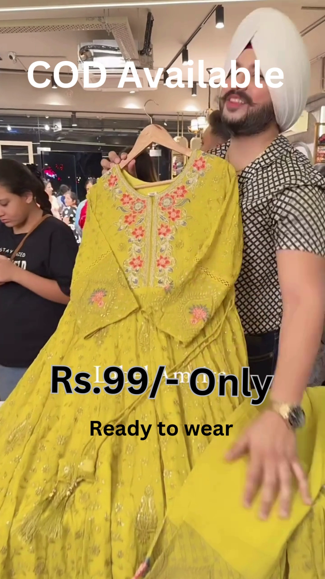 Beautiful Yellow Ready-to-Wear Embroidered Suit – Festive Style