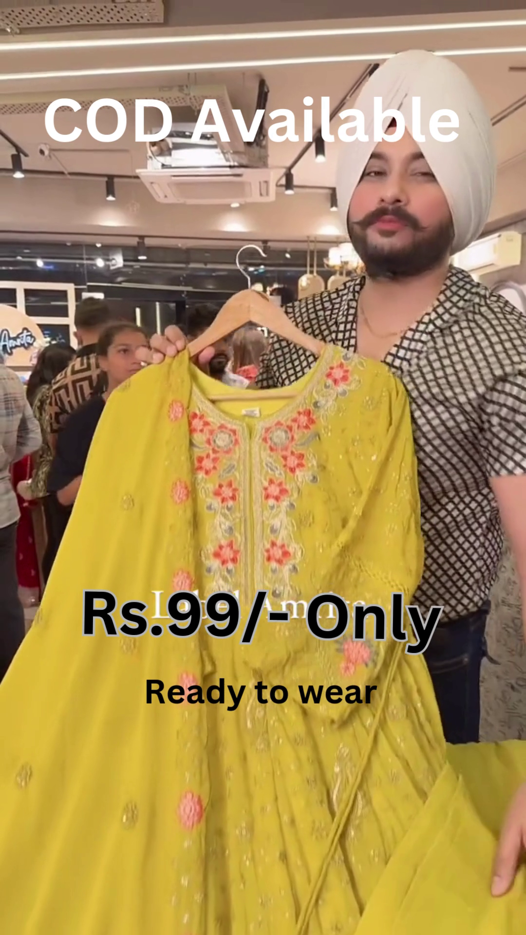 Beautiful Yellow Ready-to-Wear Embroidered Suit – Festive Style