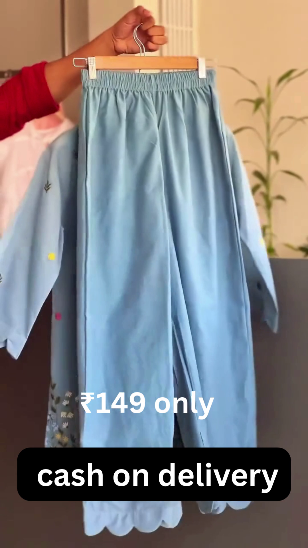 Stylish Sky Blue Embroidered Co-Ord Set