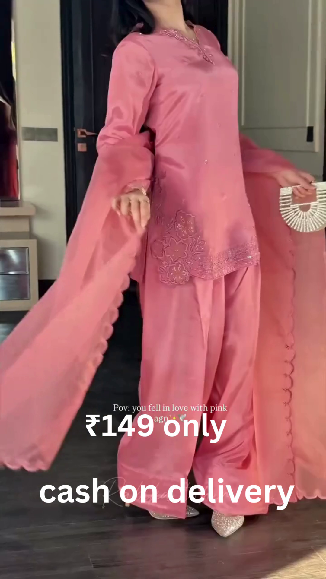 Graceful Pink Traditional Suit with Flowing Dupatta