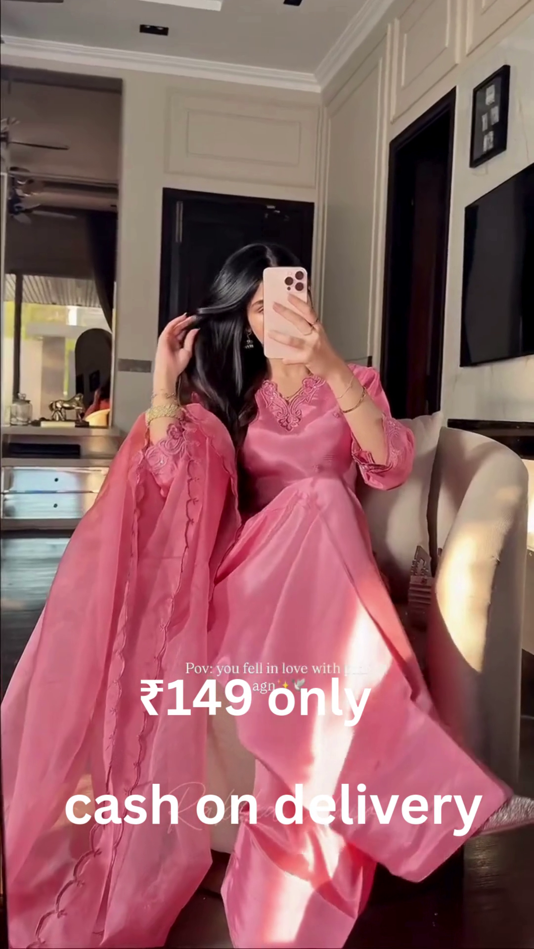 Graceful Pink Traditional Suit with Flowing Dupatta