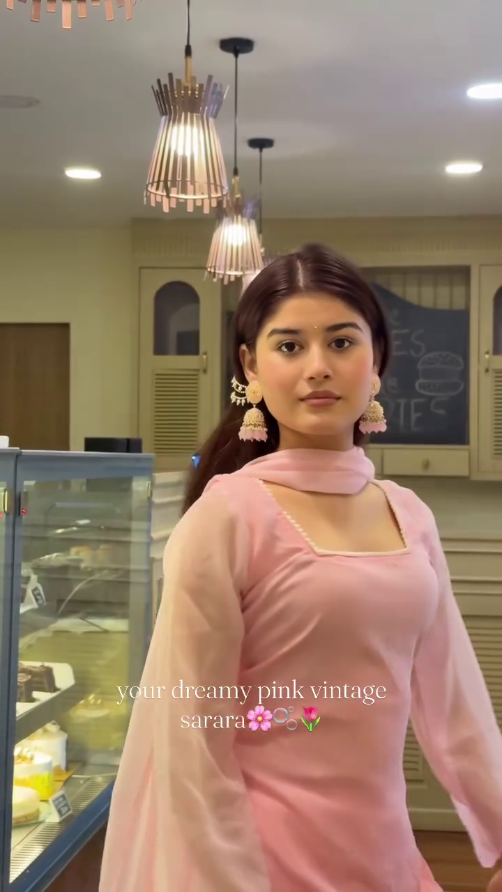 Soft Pink Vintage Sharara Suit for Graceful Feminine Style