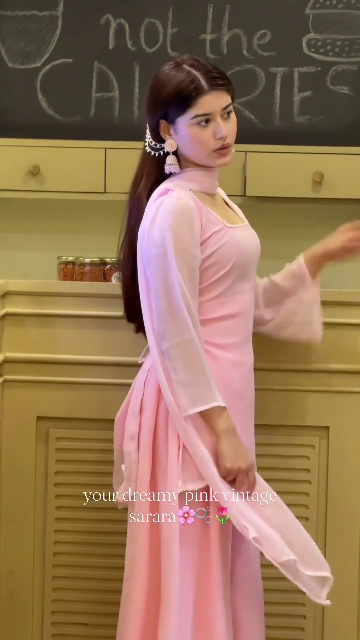 Soft Pink Vintage Sharara Suit for Graceful Feminine Style