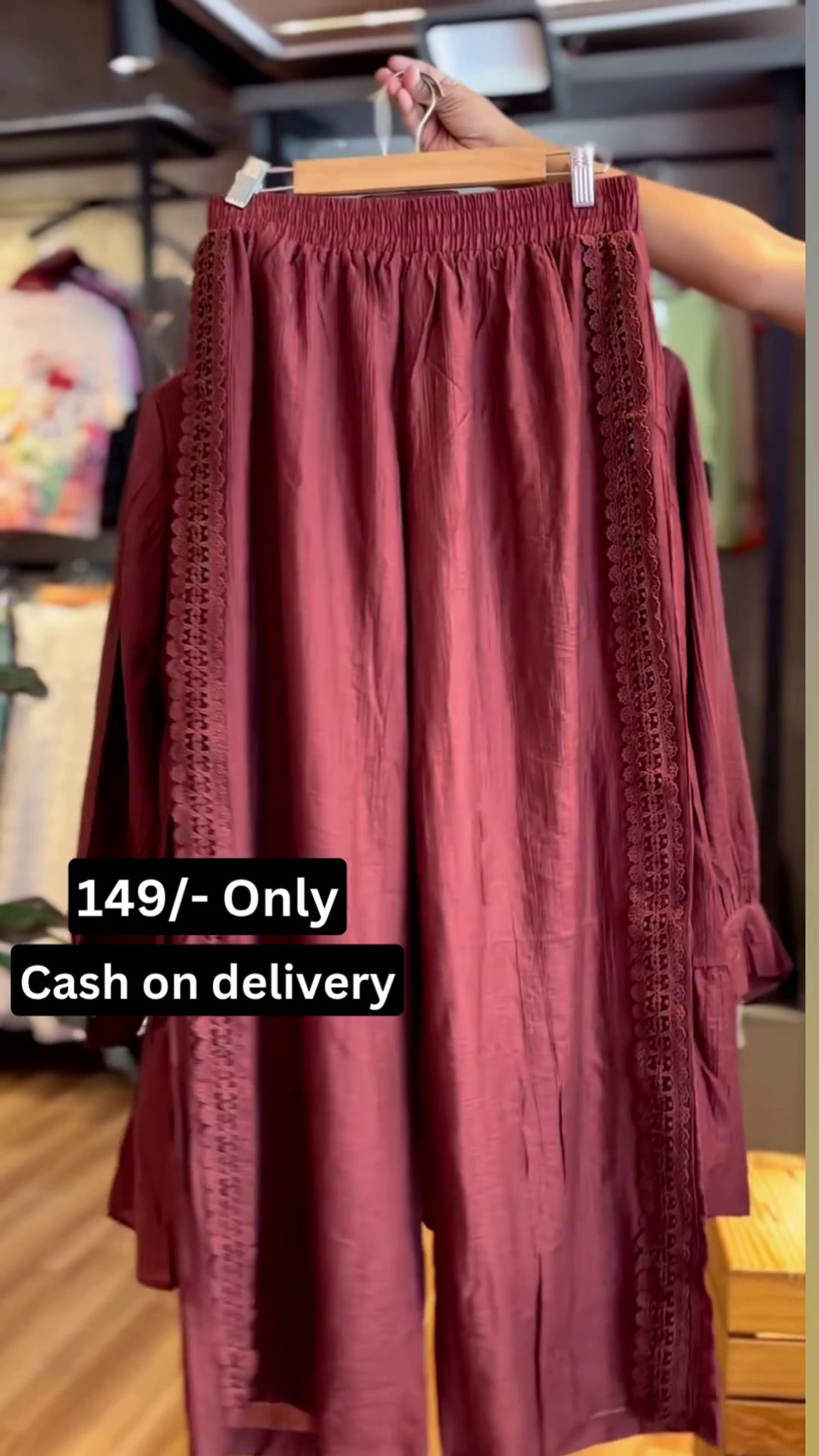 Stylish Maroon Tiered Shirt Dress Set