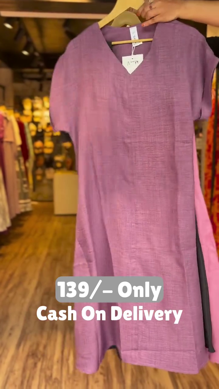 Minimal Mauve Cotton Kurti for Effortless Everyday Style