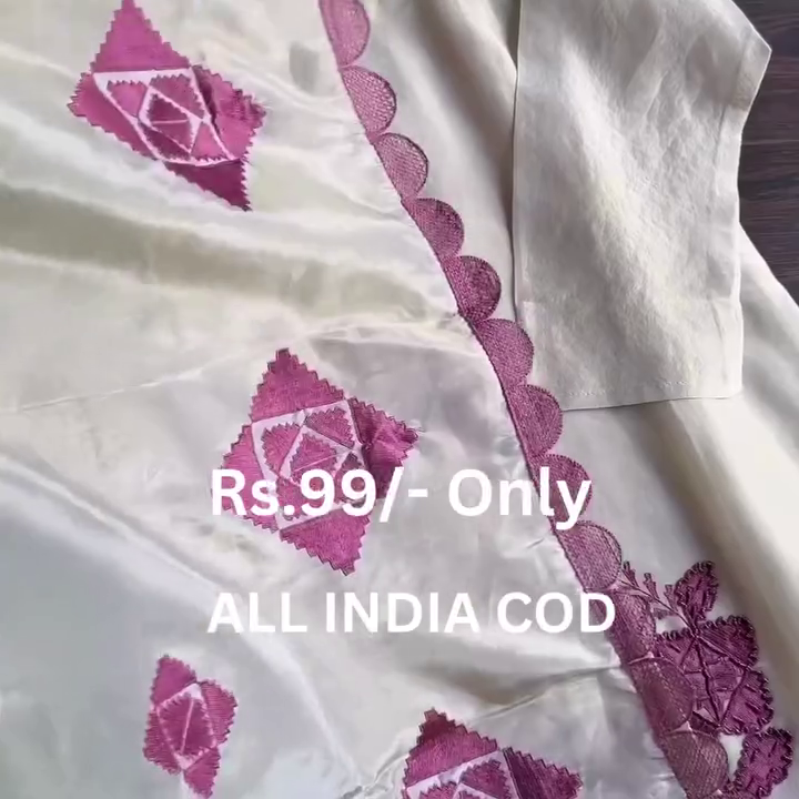 Elegant Cream Kurta with Pink Embroidery Detailing