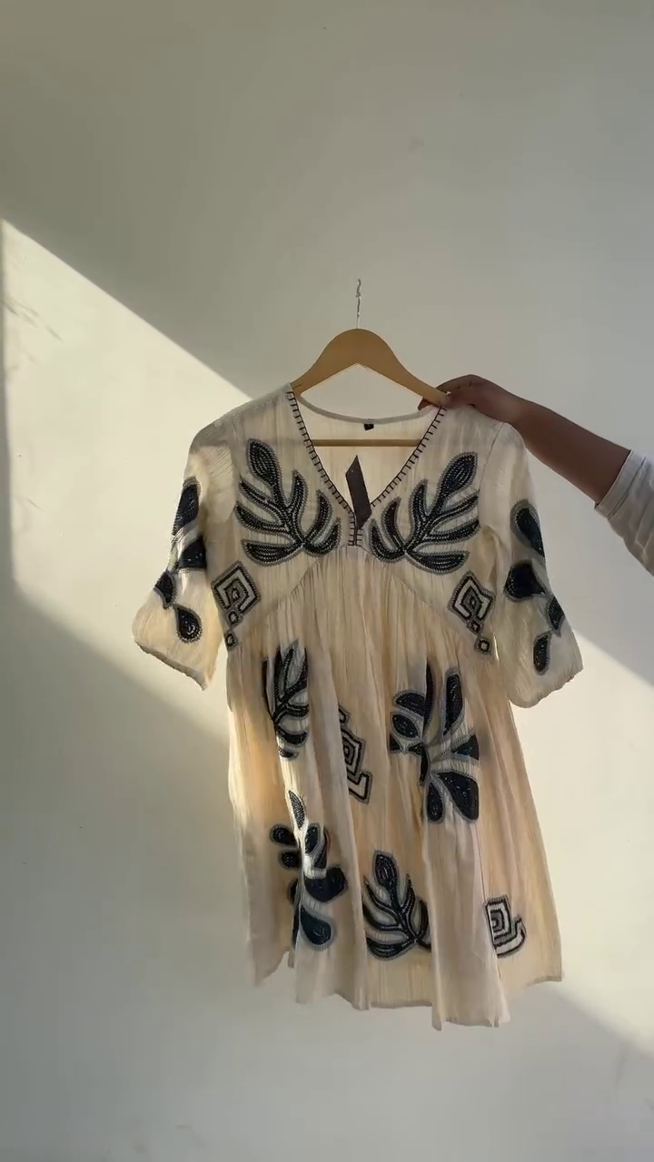 Elegant Beige Embroidered Dress – Soft & Stylish Statement