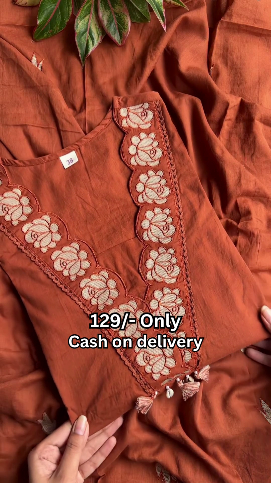 Stylish Rust Brown Kurta Set – Elegant Embroidery & Comfort