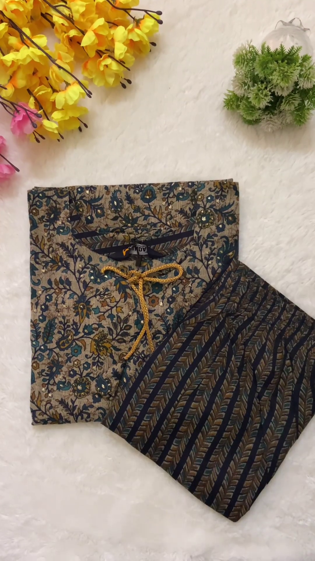 🌿 Elegant Green Printed Kurta Set – Traditional Style with Modern Grace