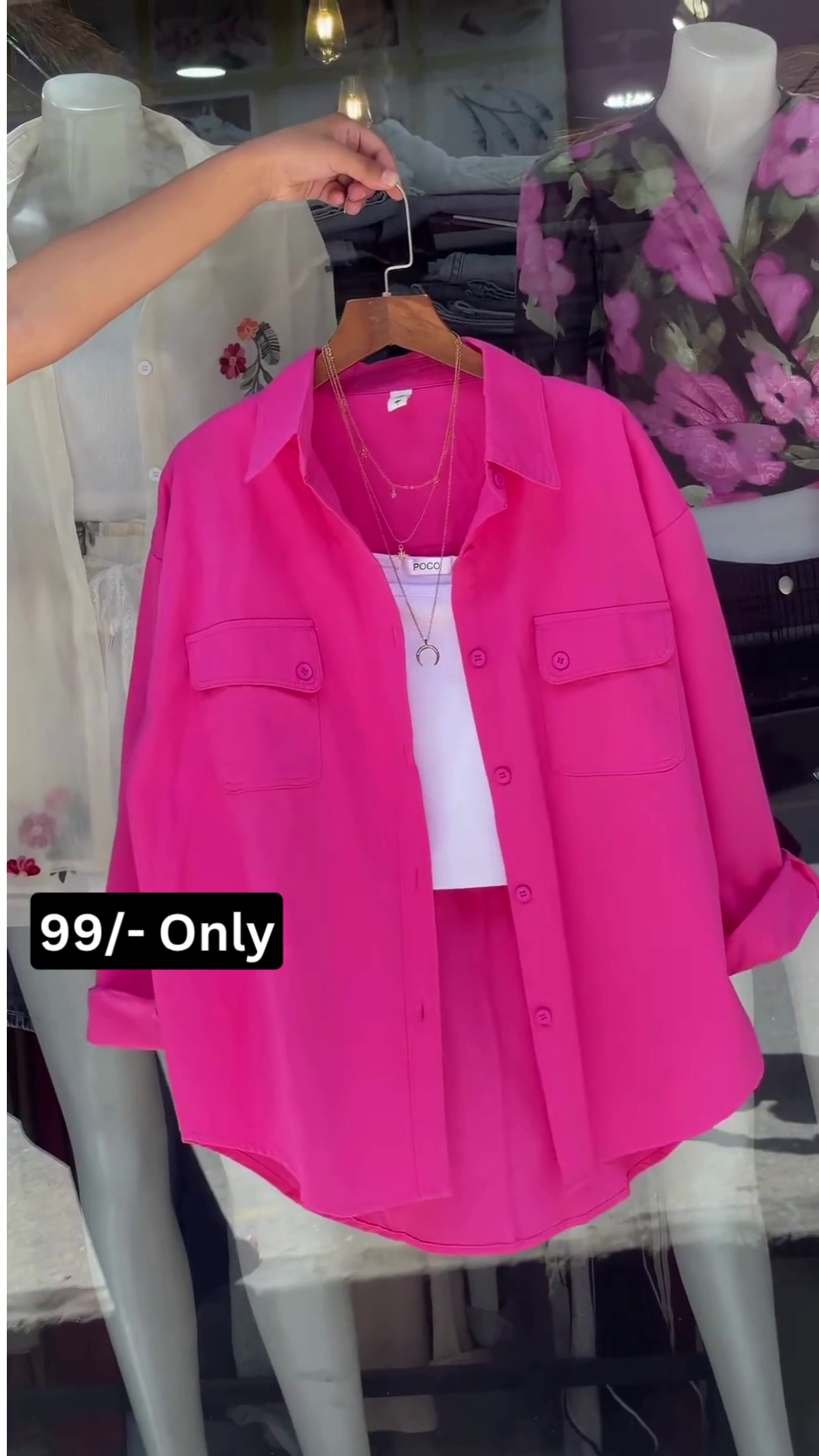 Bold Pink Casual Shirt Set