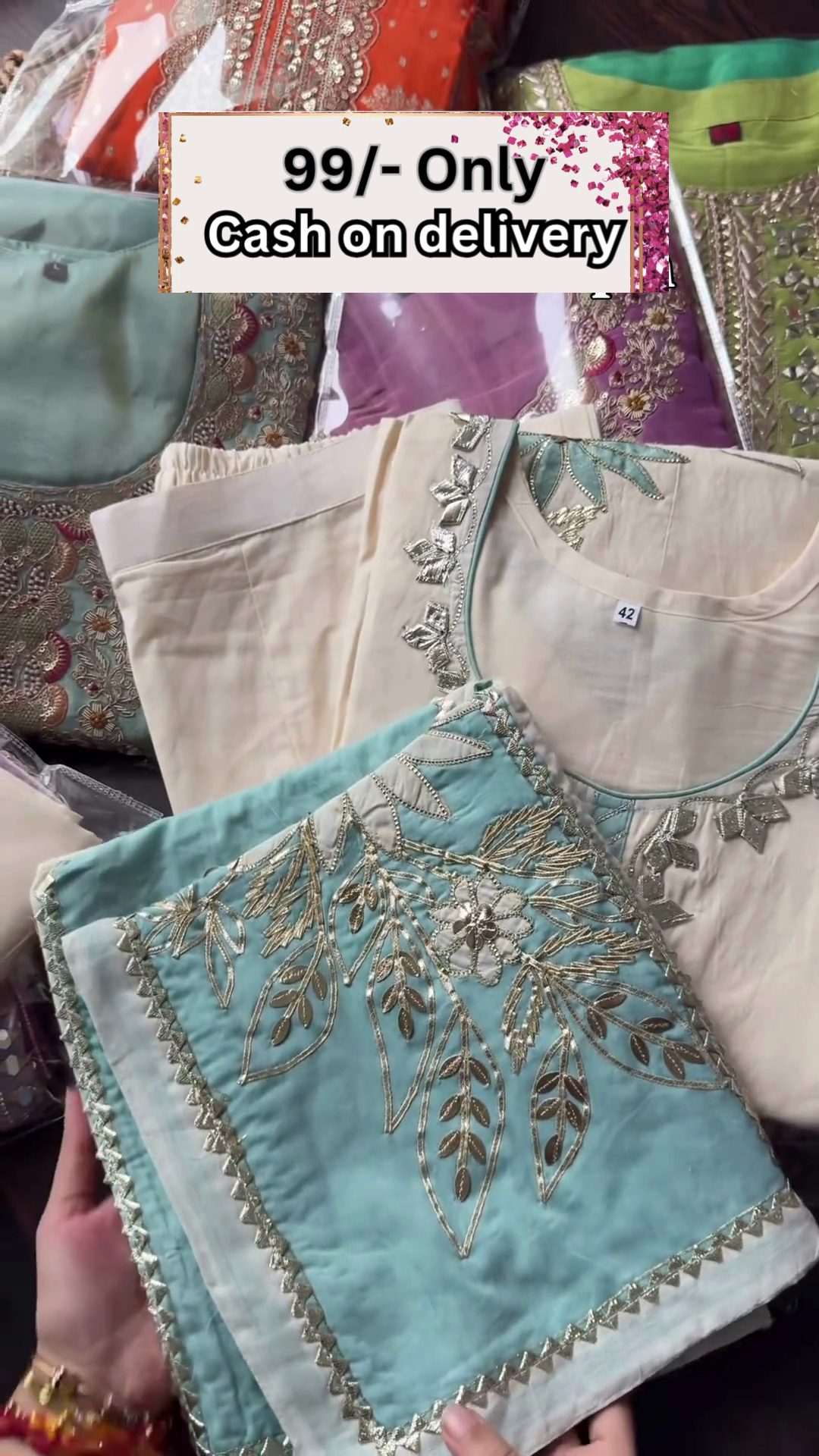 Elegant Lavender Embroidered Suit