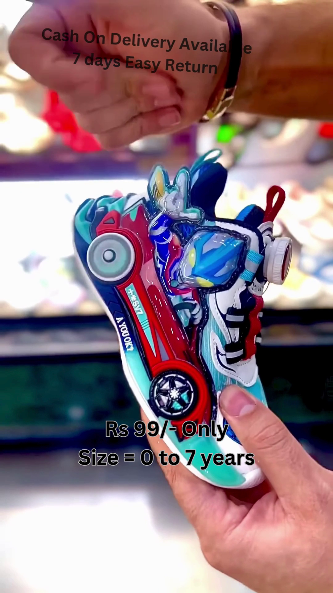 Stylish Cartoon Racing LED Sports Shoes for Kids