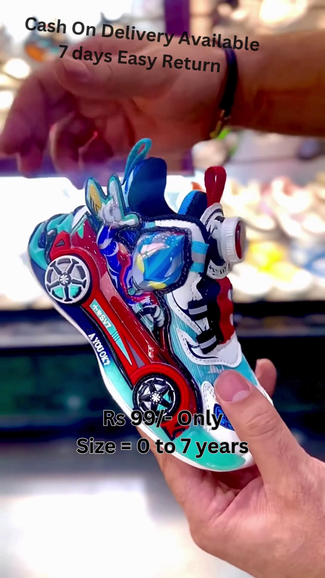 Stylish Cartoon Racing LED Sports Shoes for Kids