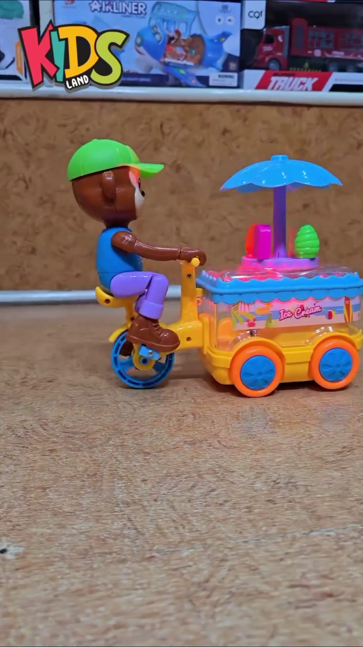Cute Musical Ice Cream Bicycle Cart Toy for Kids
