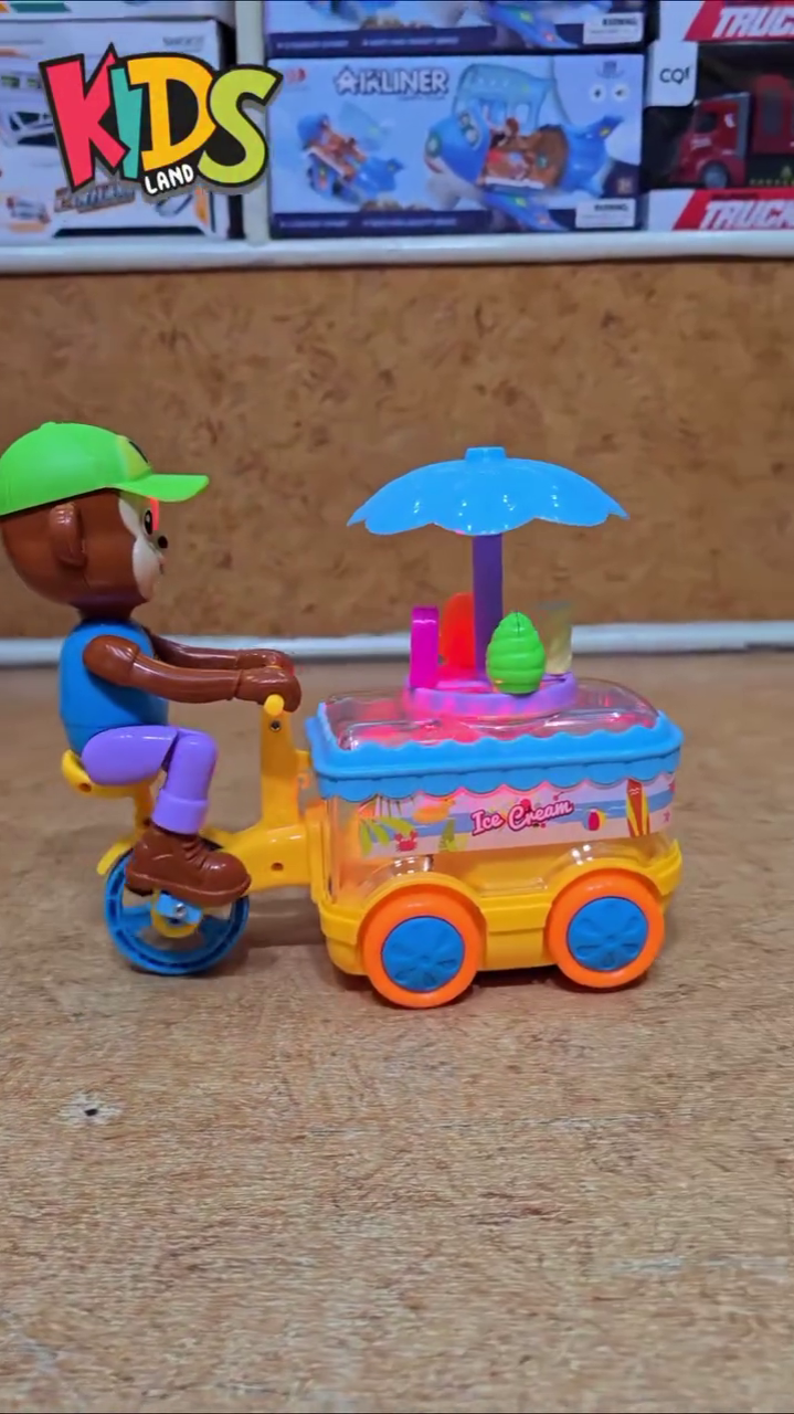 Cute Musical Ice Cream Bicycle Cart Toy for Kids