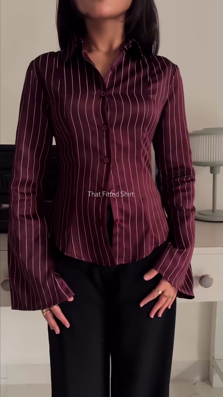 Elegant Fitted Stripe Shirt
