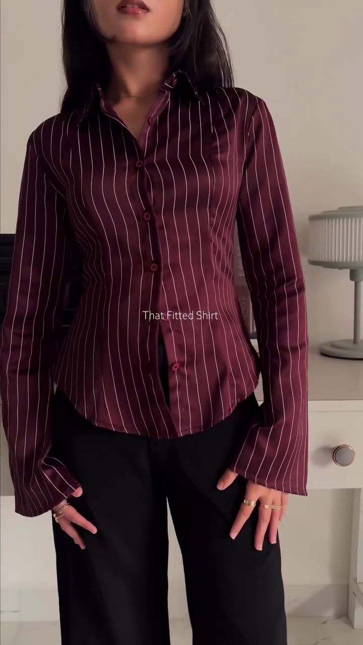 Elegant Fitted Stripe Shirt