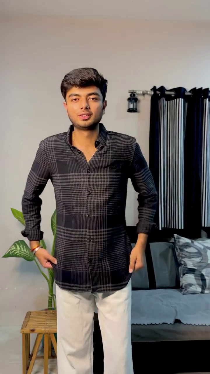 Stylish Black Check Shirt