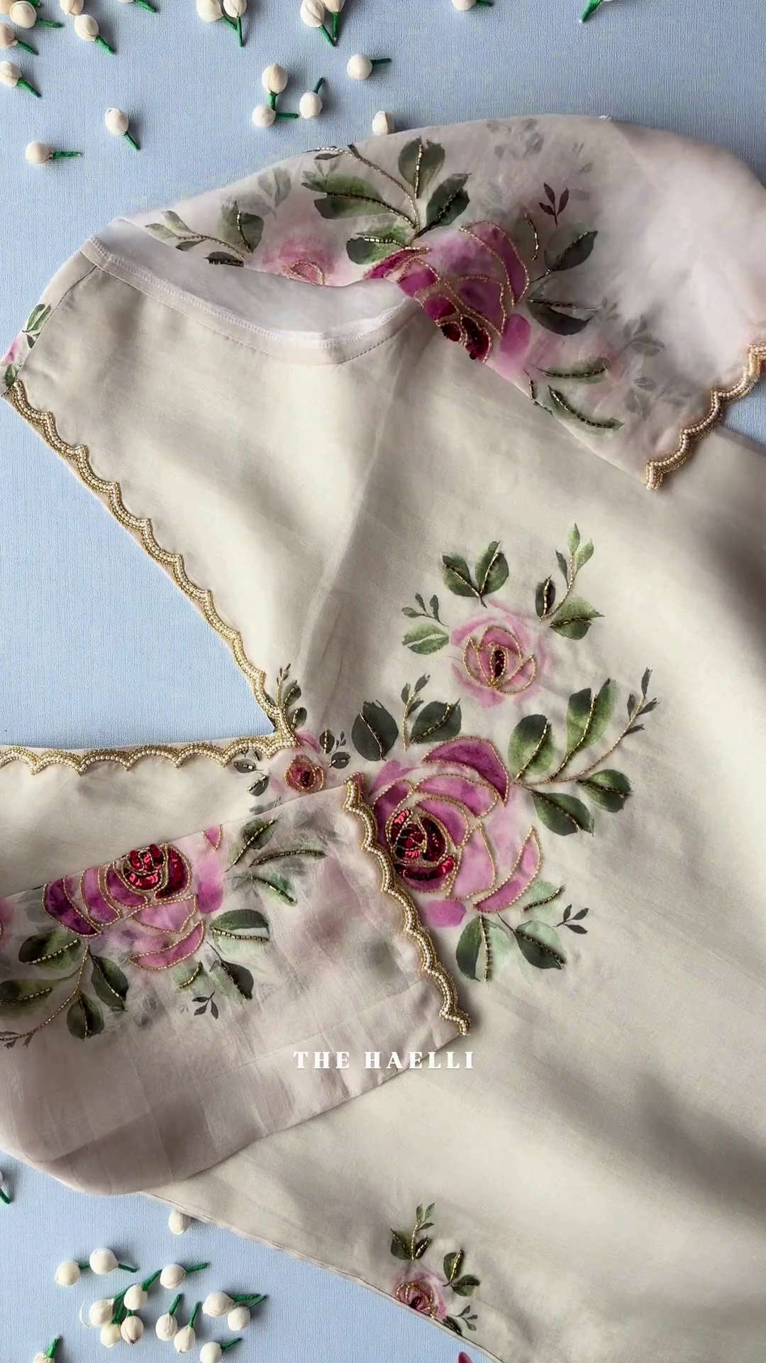 Elegant Floral Organza Dress – Premium Designer Look