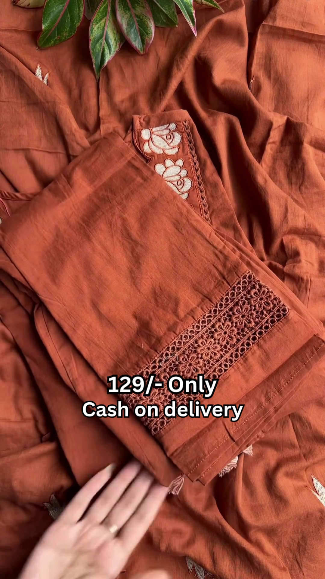 Elegant Rust Embroidered Kurti Set – Everyday Ethnic Style