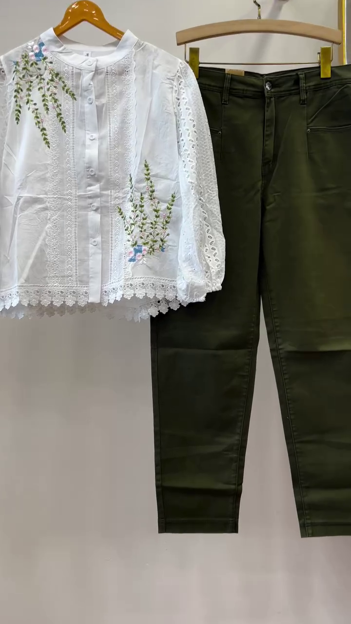 Elegant White Embroidered Co-ord Set