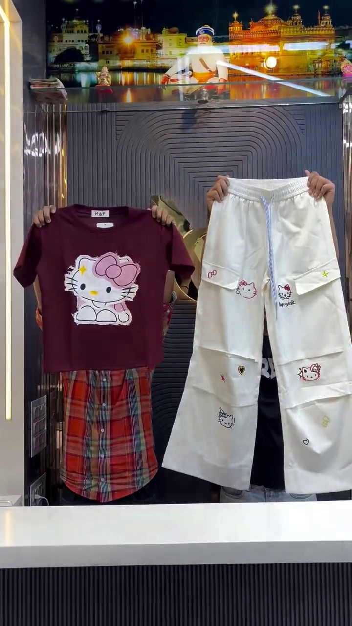 Cute Hello Kitty Cargo Co-ord Set