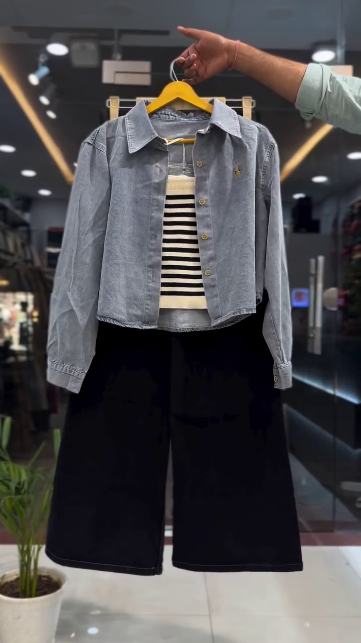 Stylish Denim Jacket Co-ord Set