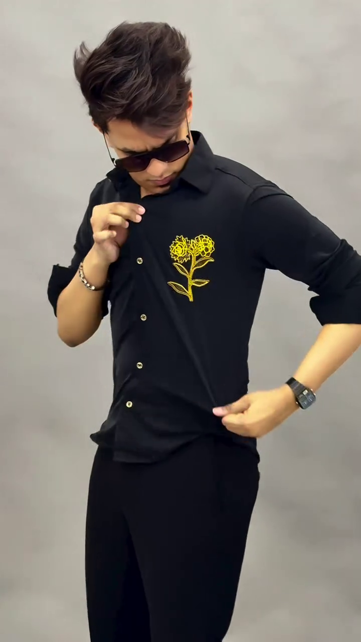 Elegant White Shirt With Floral Embroidery Design