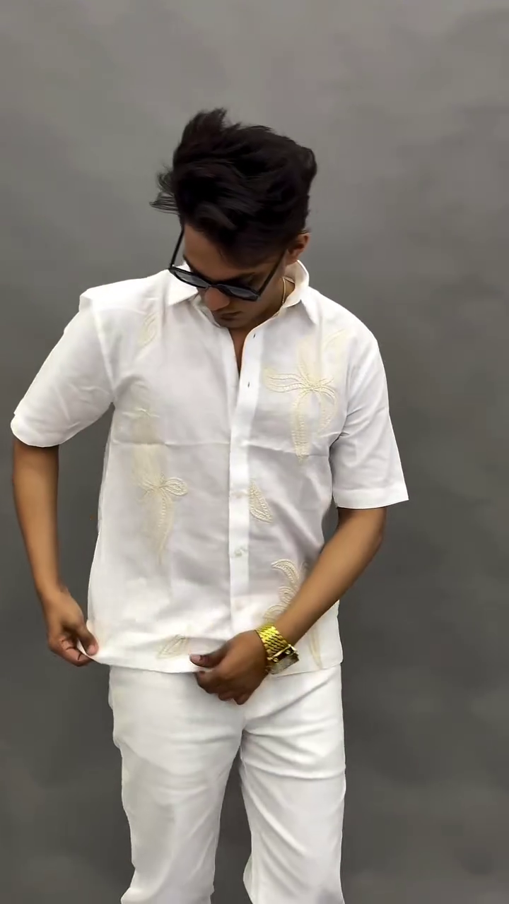 Luxury White Embroidered Summer Co-ord Set