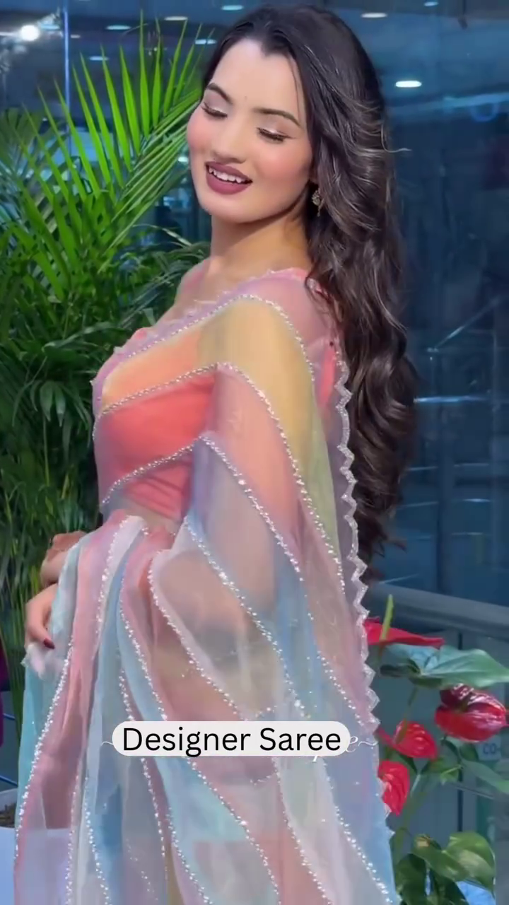 Trendy Rainbow Designer Saree