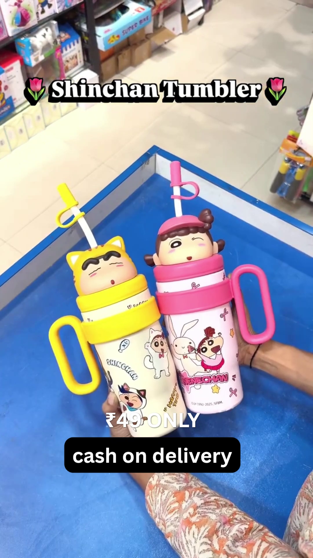 🌸 Cute Shinchan Tumbler – Kids & Girls Favorite