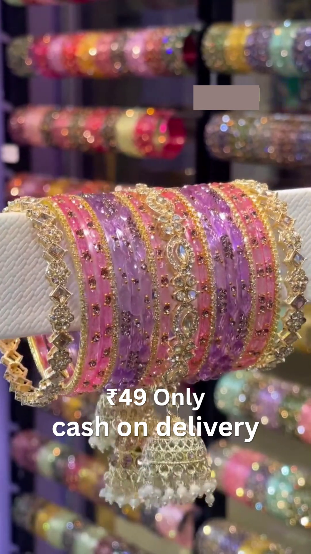 ✨ Pink & Purple Bridal Bangles Set