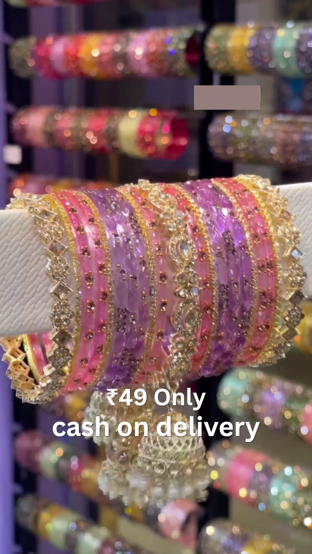 ✨ Pink & Purple Bridal Bangles Set