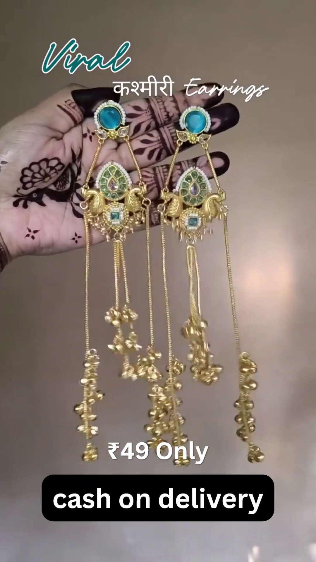 Viral Kashmiri Earrings – Royal Ethnic Elegance ✨💚